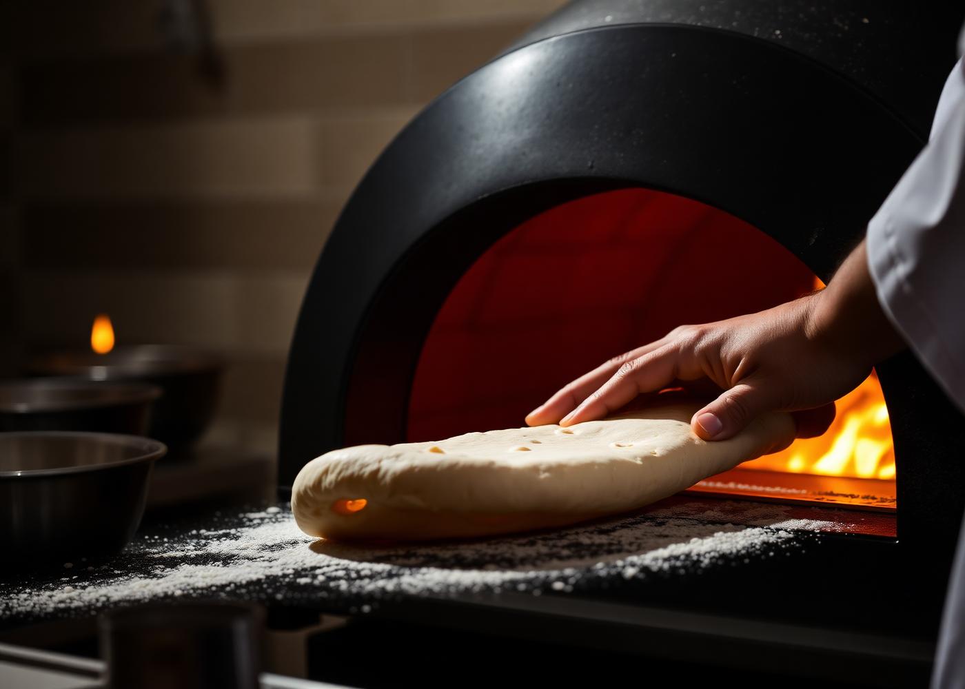 Chef preparing naan at the tandoor